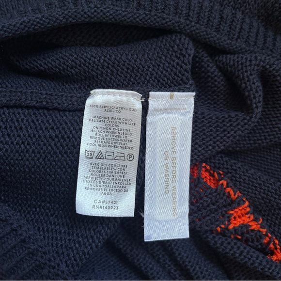 Loft Lobster Sweater Women's Medium Navy Blue Red Knit Preppy Nautical Coastal - Picture 4 of 12